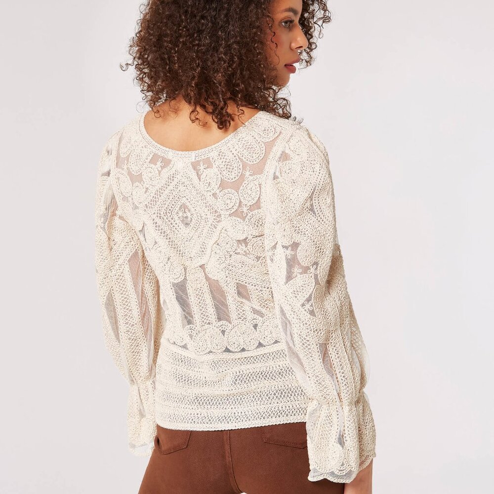 Banded Sleeve Lace Top - Picture 6 of 9